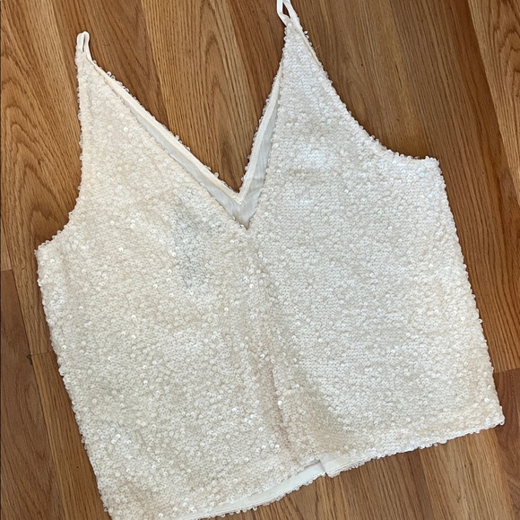 J. Crew Factory Cream Sequin Camisole - Picture 6 of 12